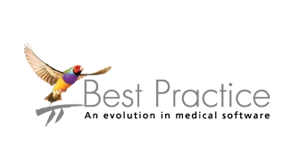 Logo of 'Best Practice' with a colorful bird illustration on a white background