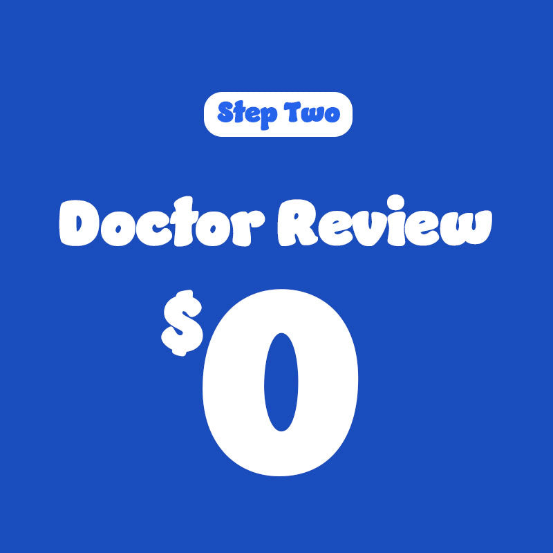 Blue background with 'Step Two Doctor Call $0' text in white