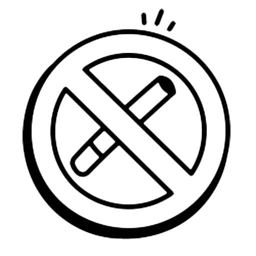 No smoking symbol with a light bulb above it on a white background